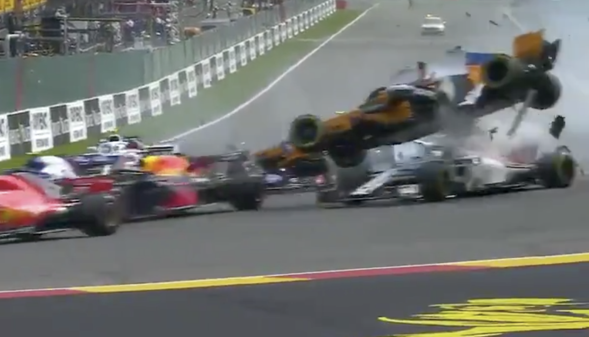 terrifying crash during formula 1 race