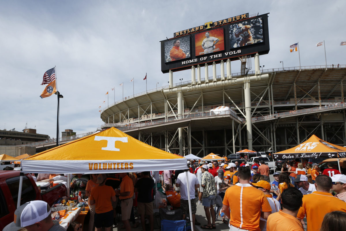 Tennessee fans tailgate before a game against Georgia.