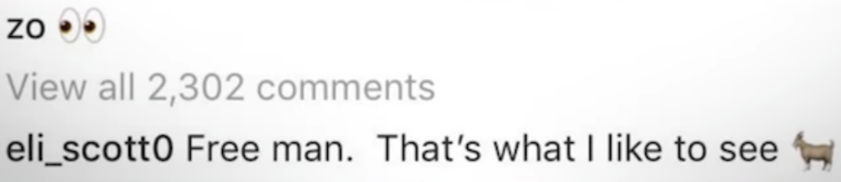 A comment on Lonzo Ball's Instagram.