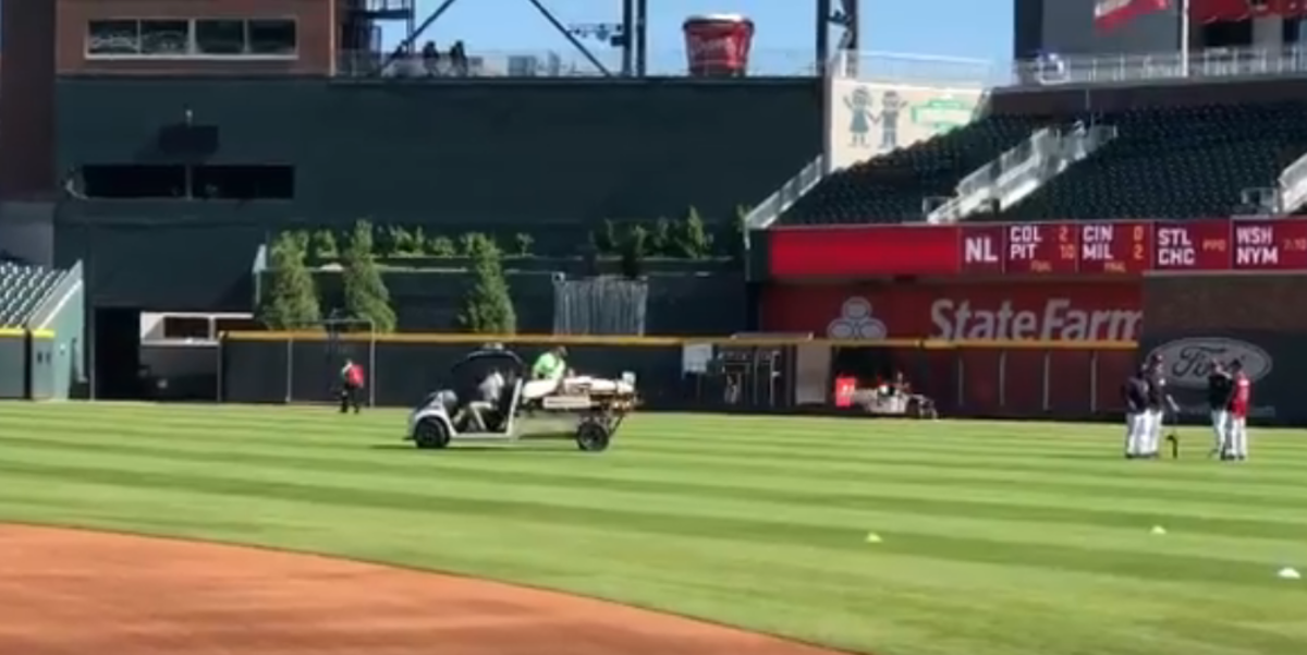 Anibal Sanchez carted off the field after an injury.
