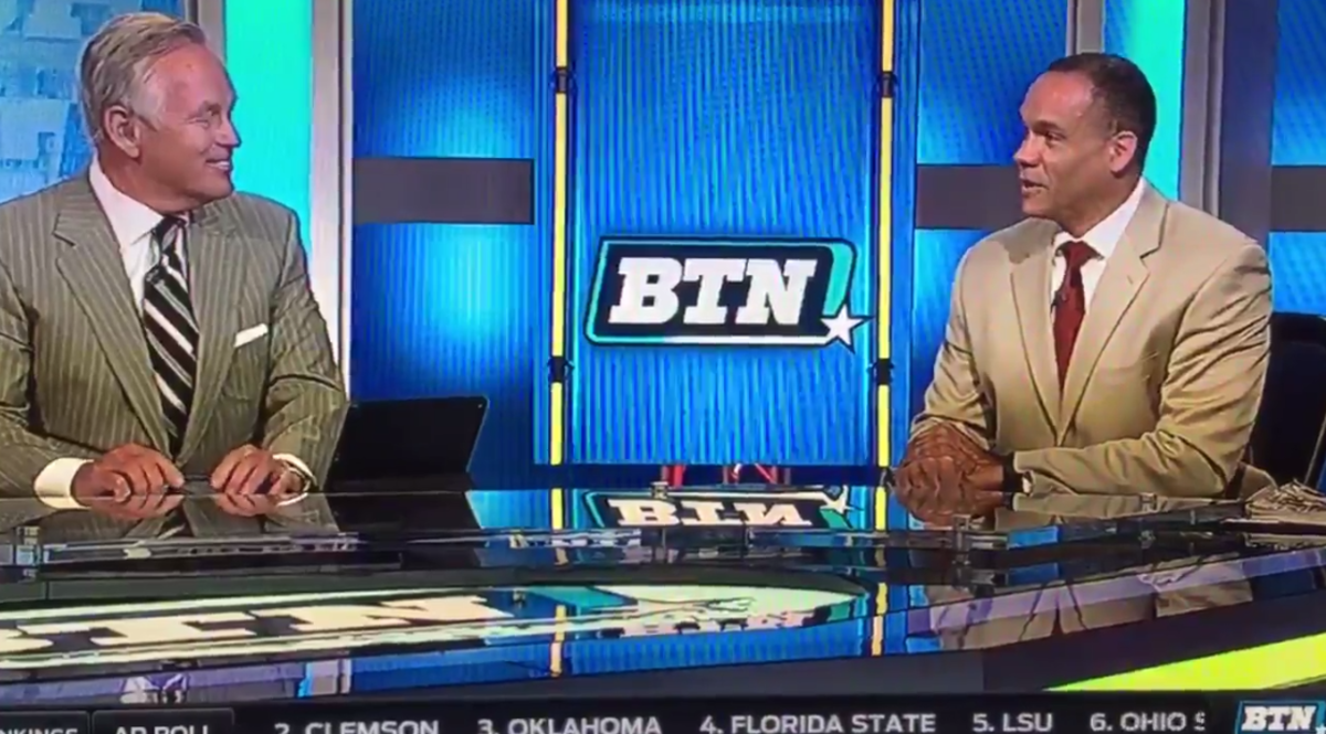 Two analysts talk on one of the Big Ten network's shows.