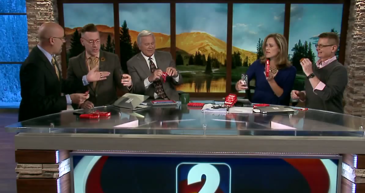 Colorado news anchors eat the world's hottest chip on live TV.
