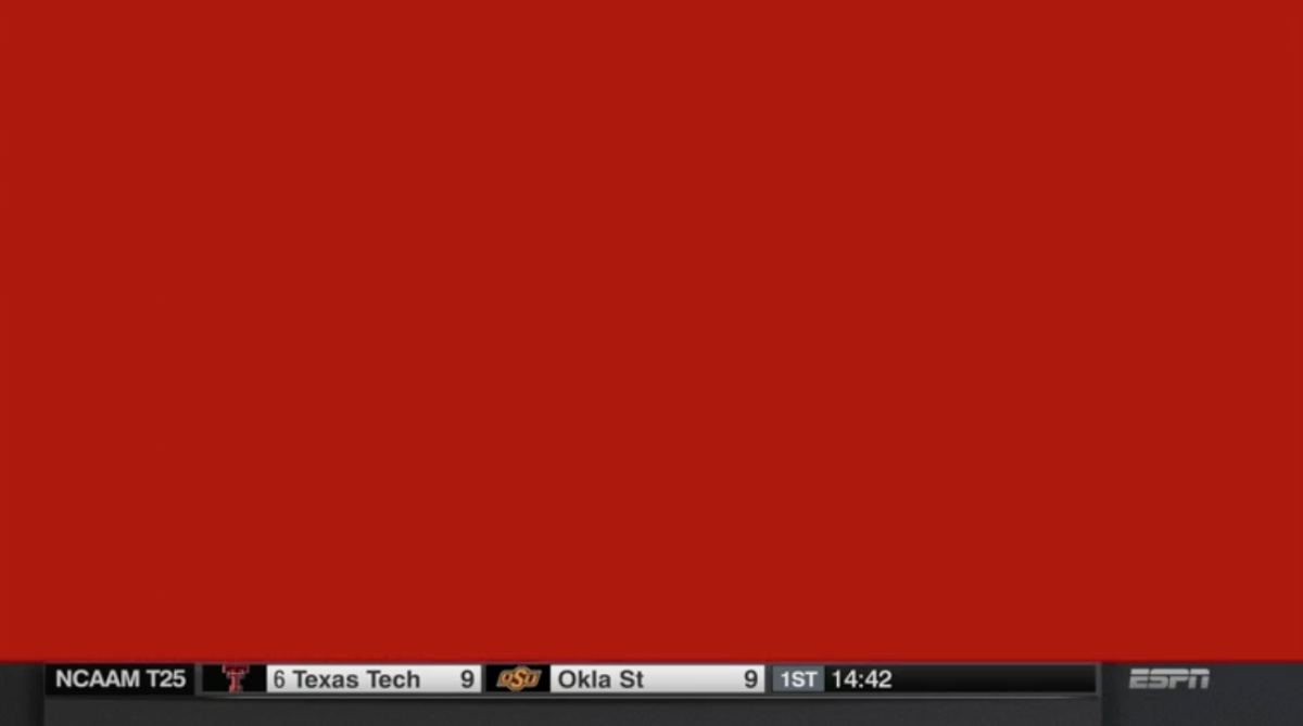 A red screen on ESPN.