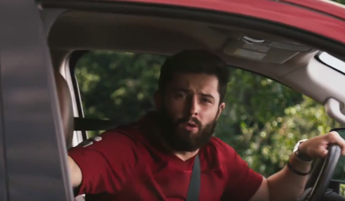 Baker Mayfield in a Nissan commercial.