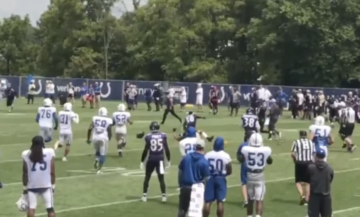 nfl scrimmage leads to a brawl