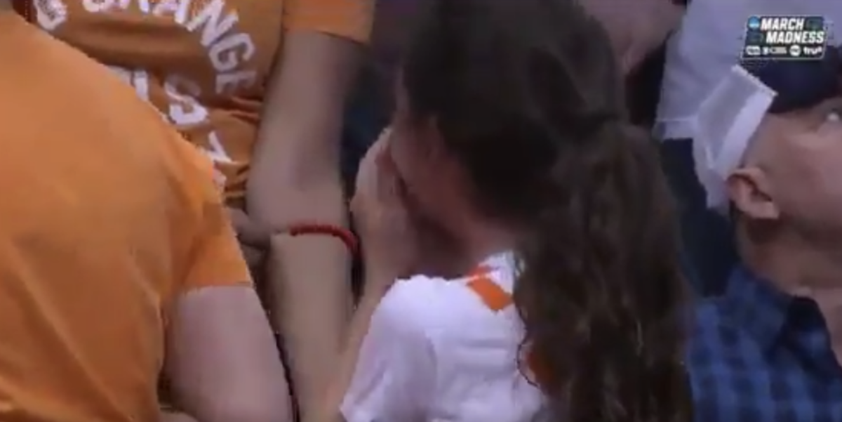 A crying Tennessee fan watched the Vols lose.