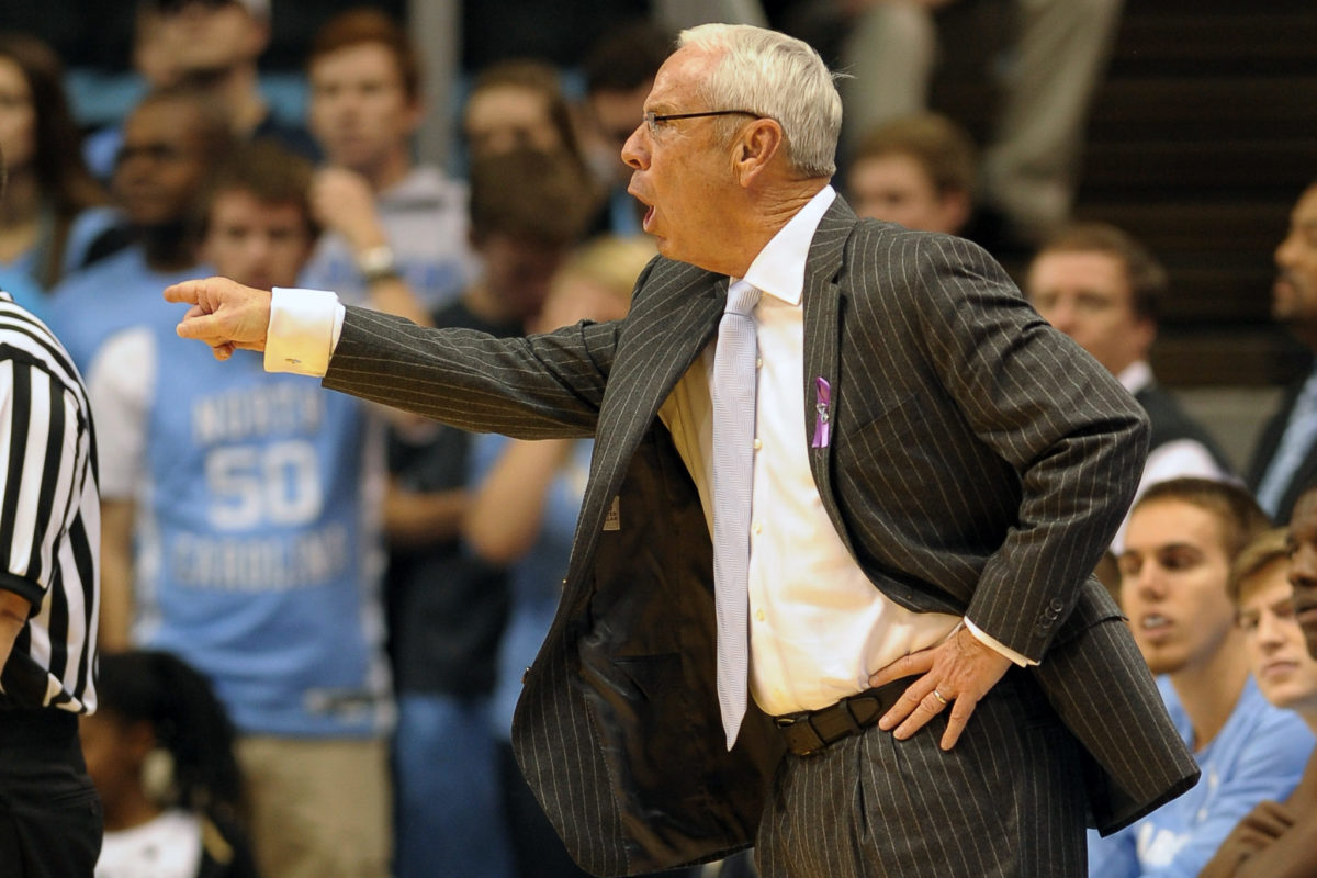Roy Williams directs his players.