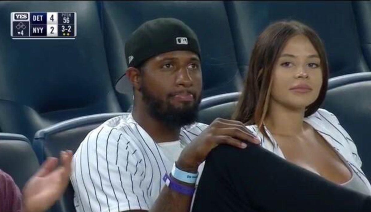 Photos: Paul George Went To The Yankees Game Tuesday Night - The
