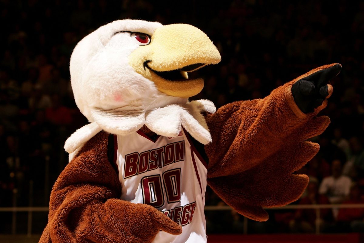 A closeup of Boston College's mascot.