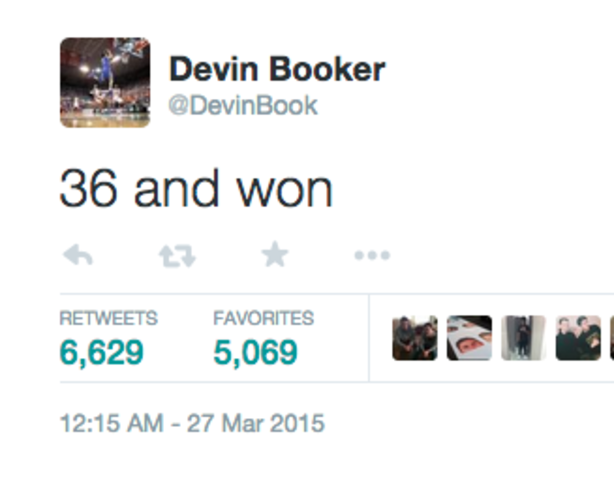 Devin Booker tweets about Kentucky basketball.
