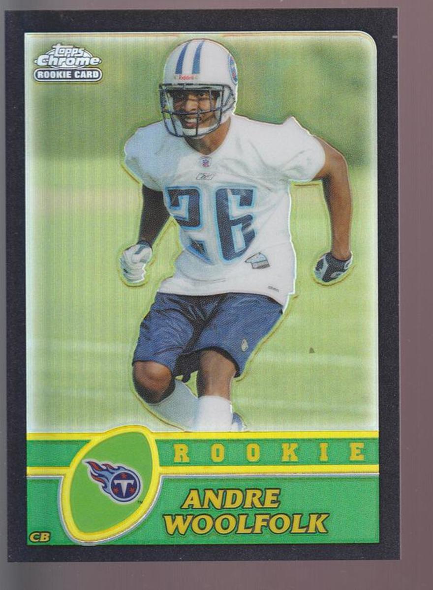 Andre Woolfolk of the Tennessee Titans football card.