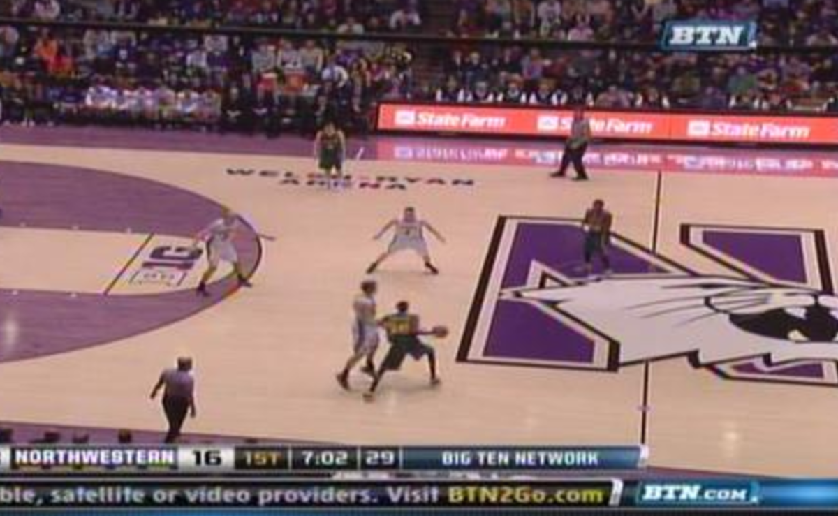 A game being played on Northwestern's court.