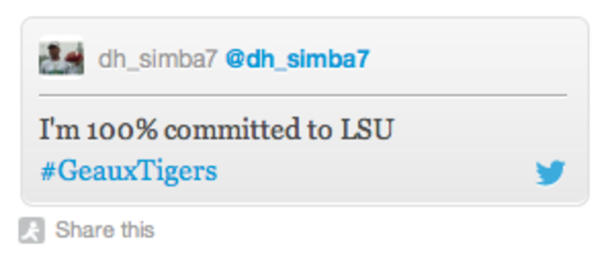 5Star QB Dwayne Haskins Tweets Commitment To LSU, Deletes It, Blames