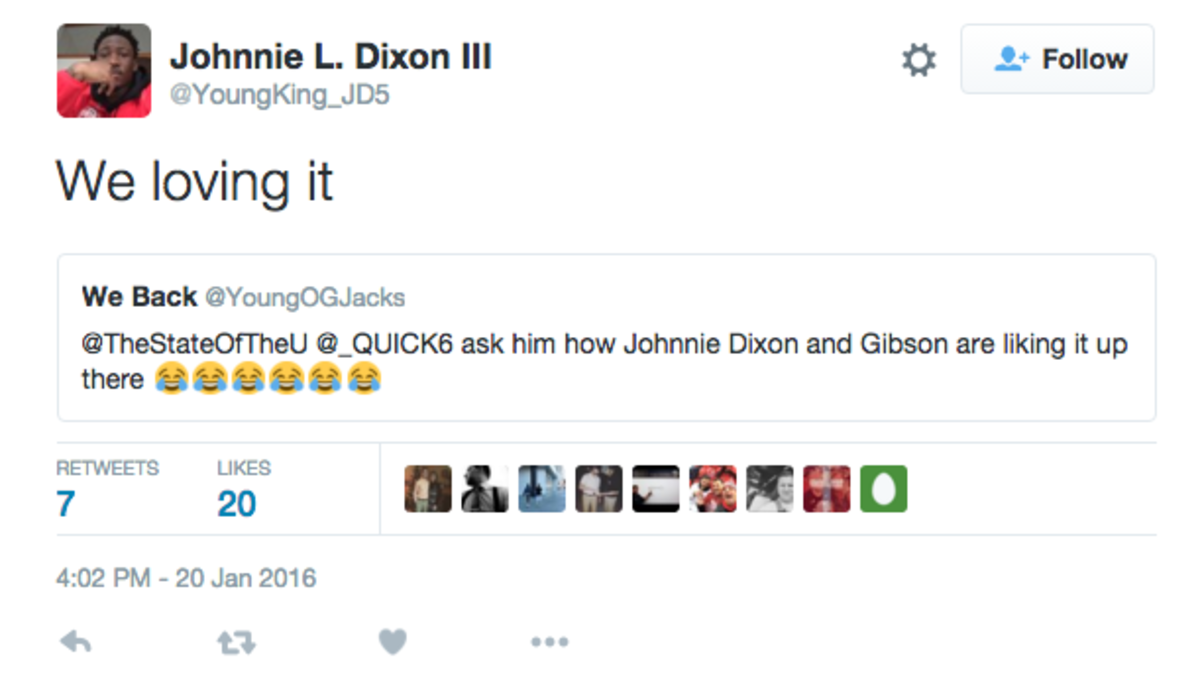Johnnie Dixon responds to Miami fan.