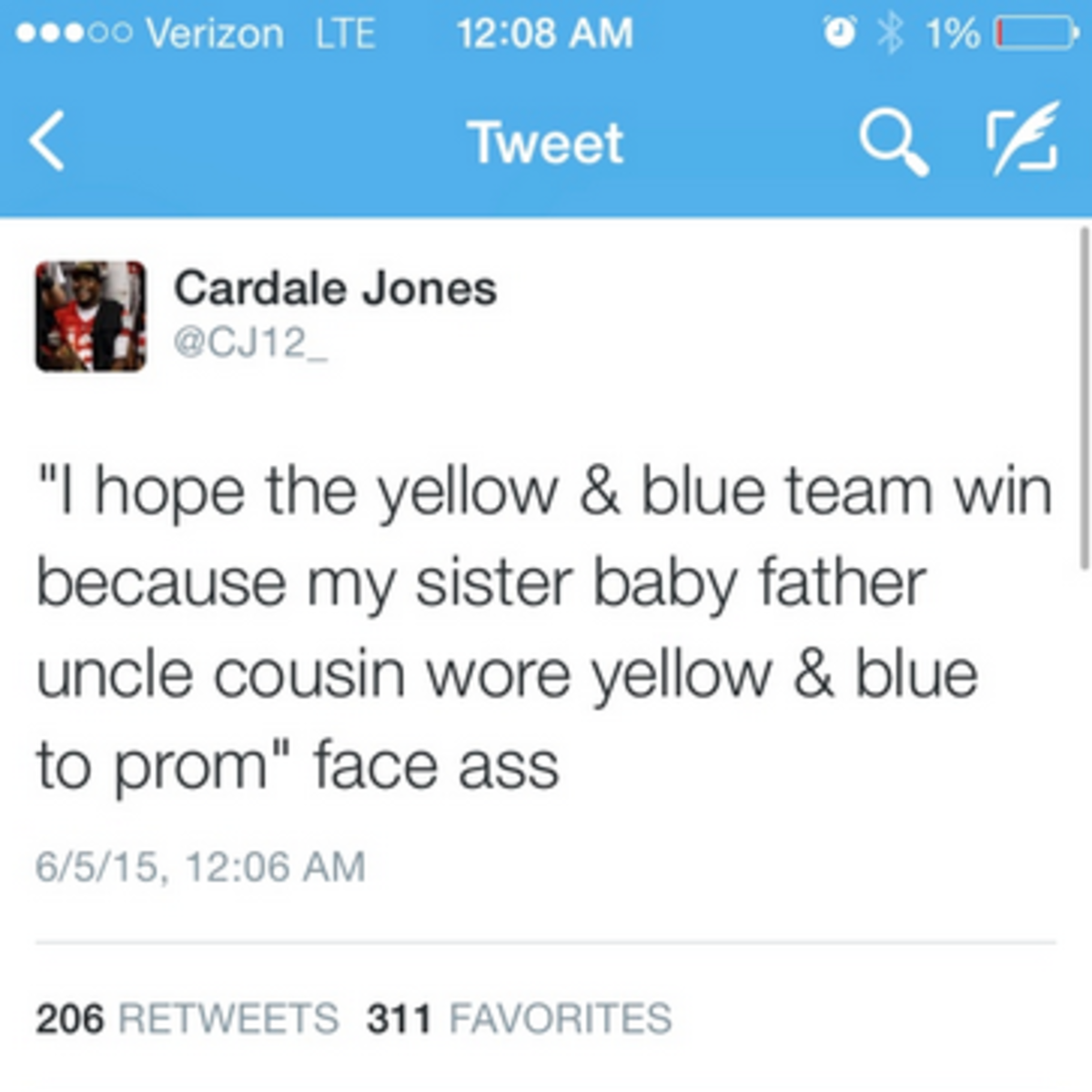 Cardale Jones mocks a woman's comment on sports.