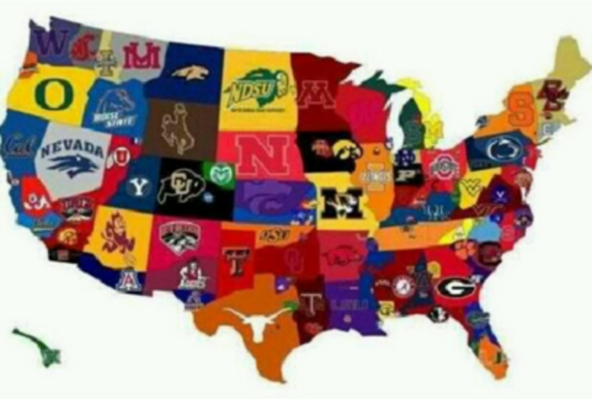 CFB Fans geographically on a map.