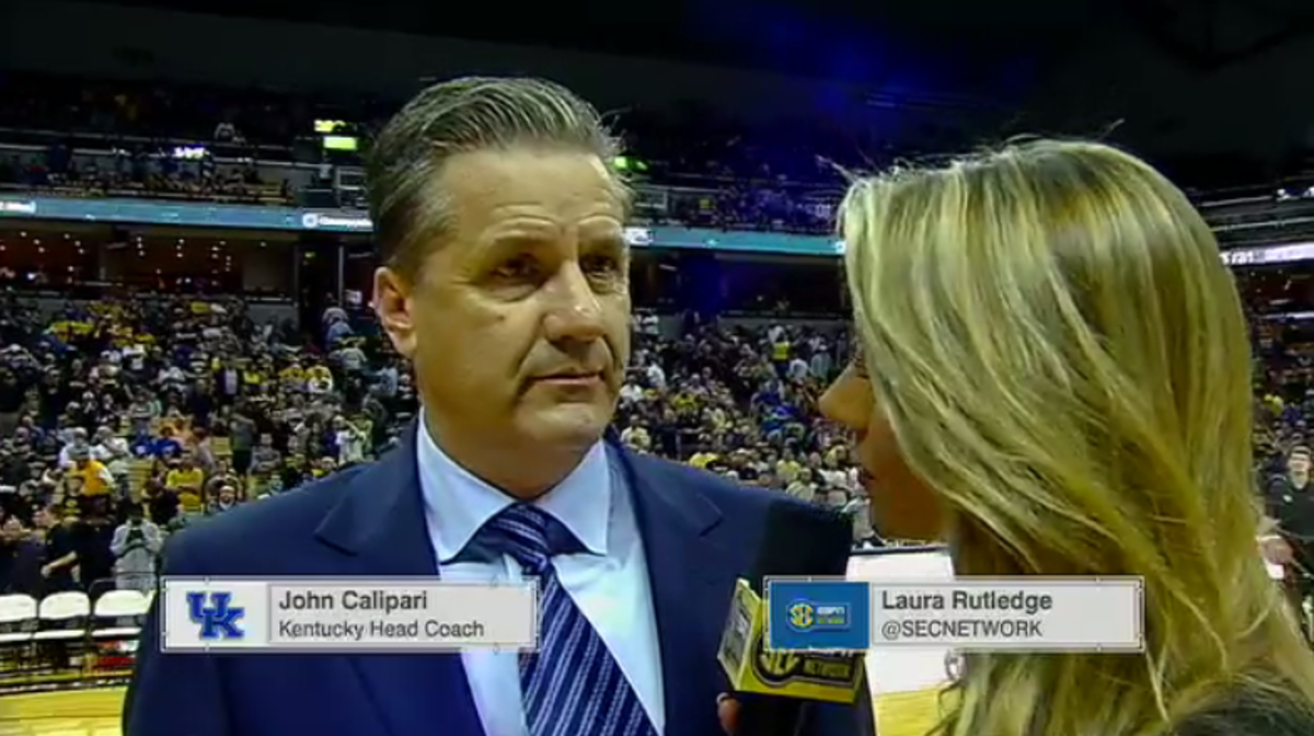 John Calipari and Laura Rutledge had an awkward moment on ESPN.