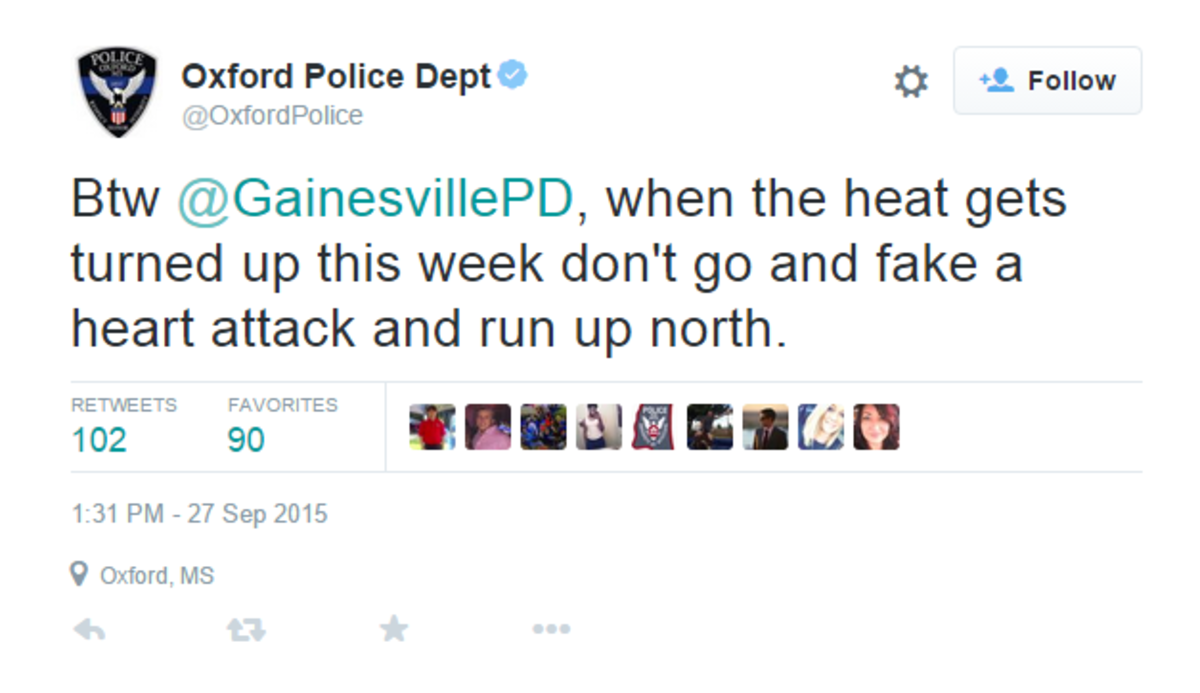 Ohio Police department makes fun of Urban Meyer in a tweet.