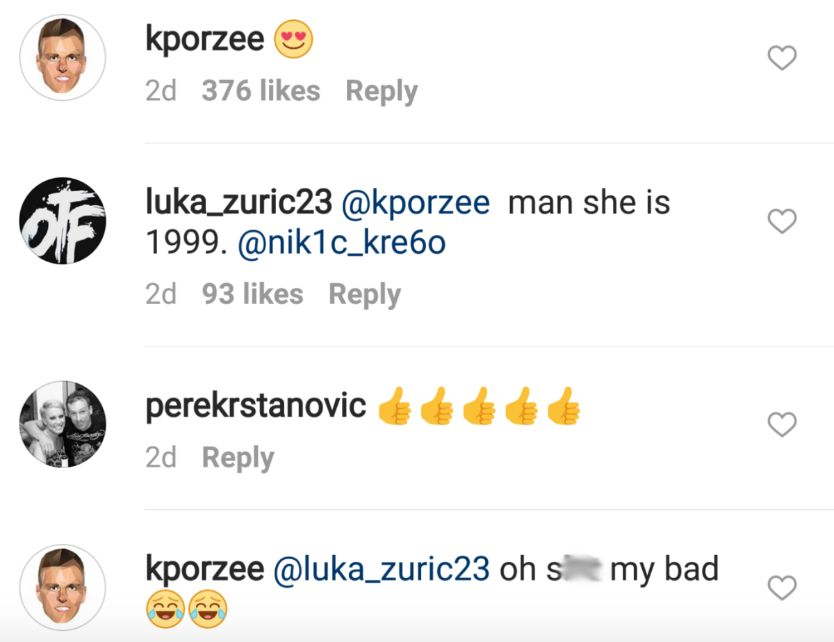 Kristaps Porzingis is active on Instagram.