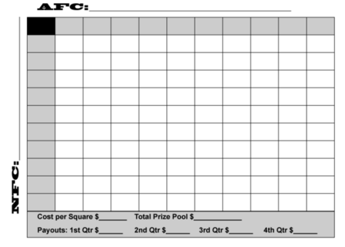 Football Squares Template Printable