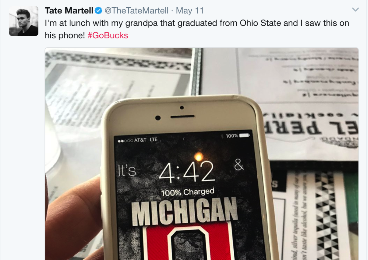A photo of an Ohio State phone screen.