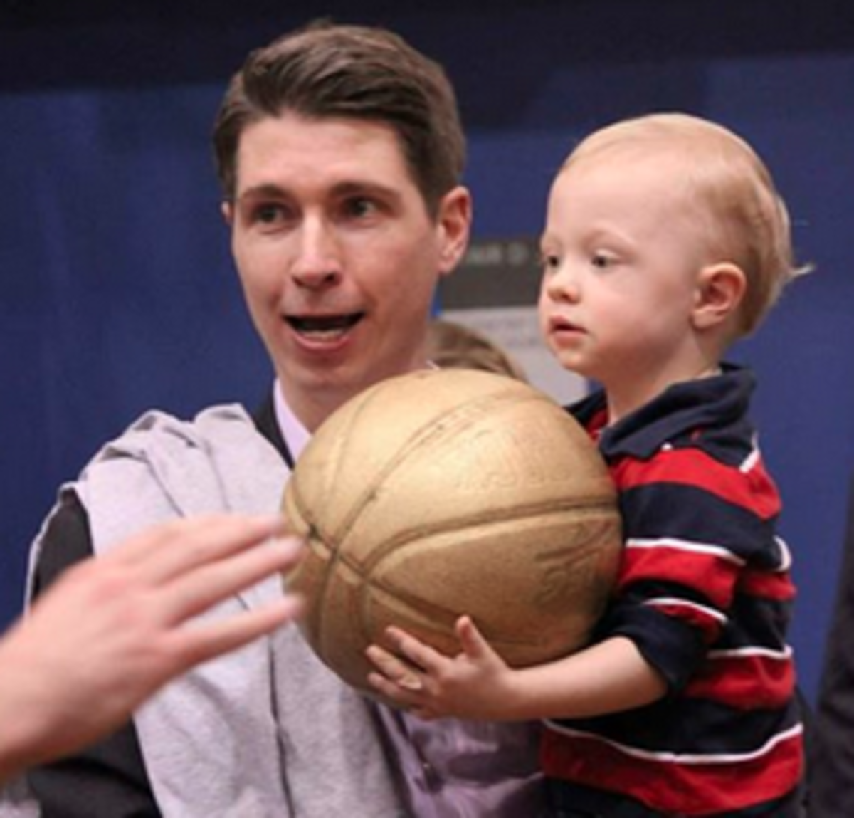Robert Morris's Andy Toole and his two-year old son.