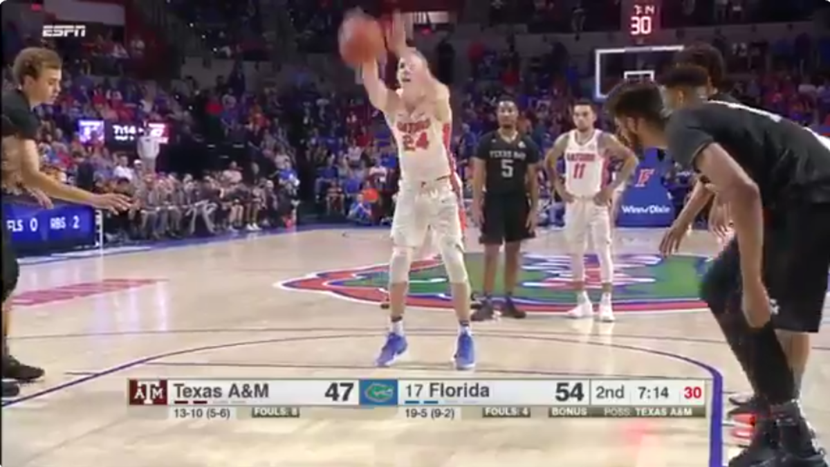 Canyon Barry shoots free throws underhand like his father.