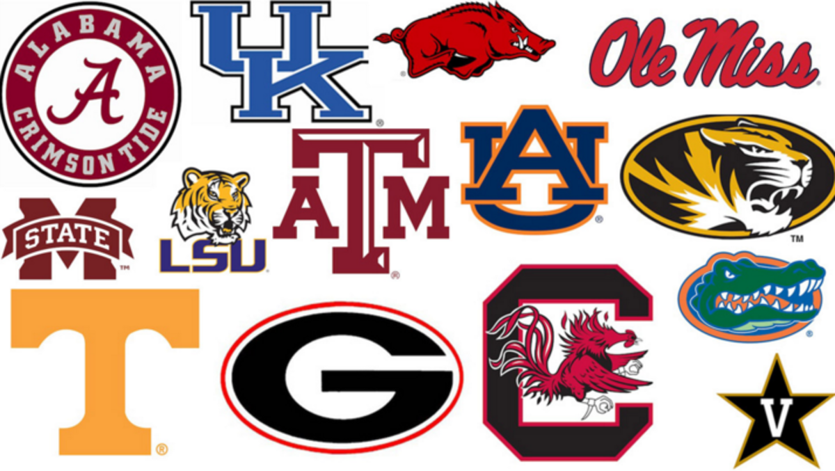 SEC Divisions team logos.