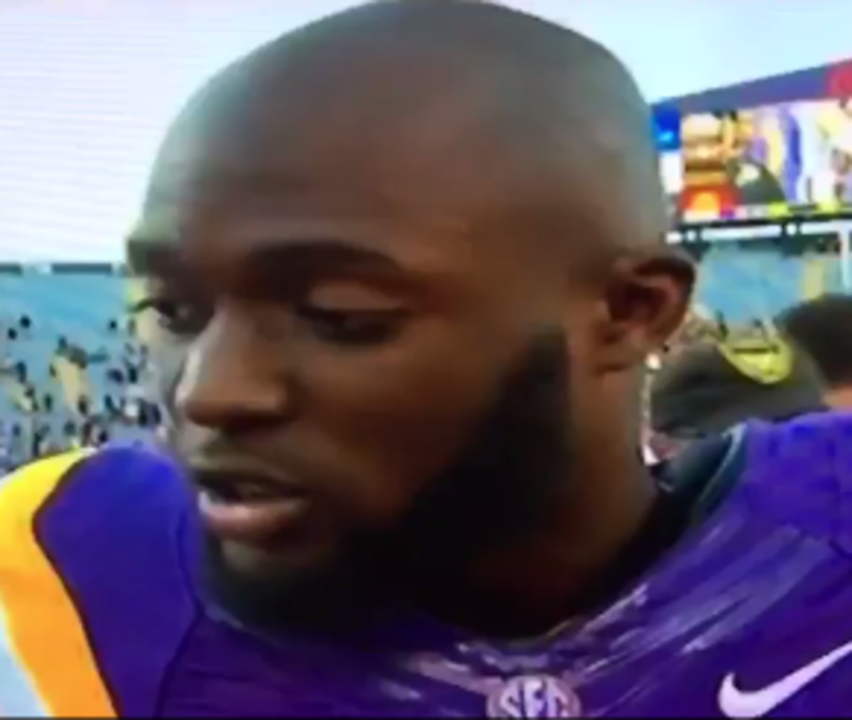 Leonard Fournette close up during interview.