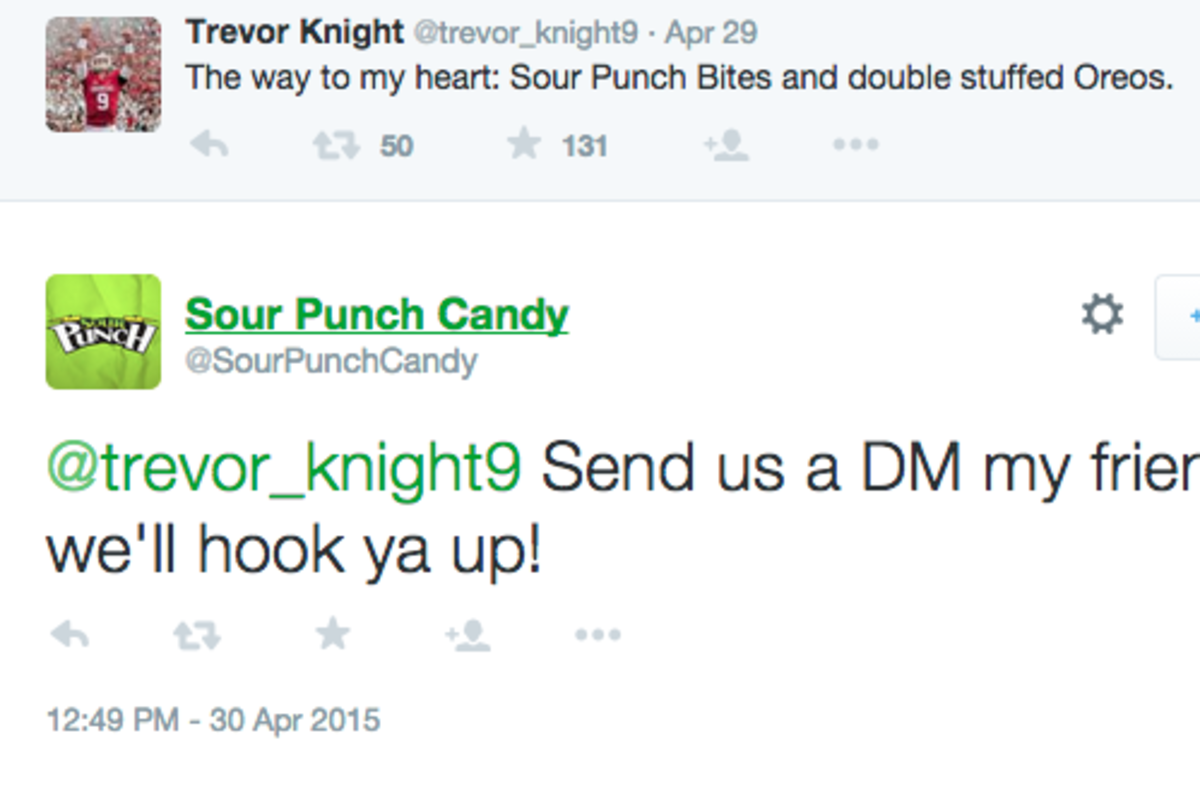 Trevor Knight could get sour punch candy hook up if not for the NCAA.
