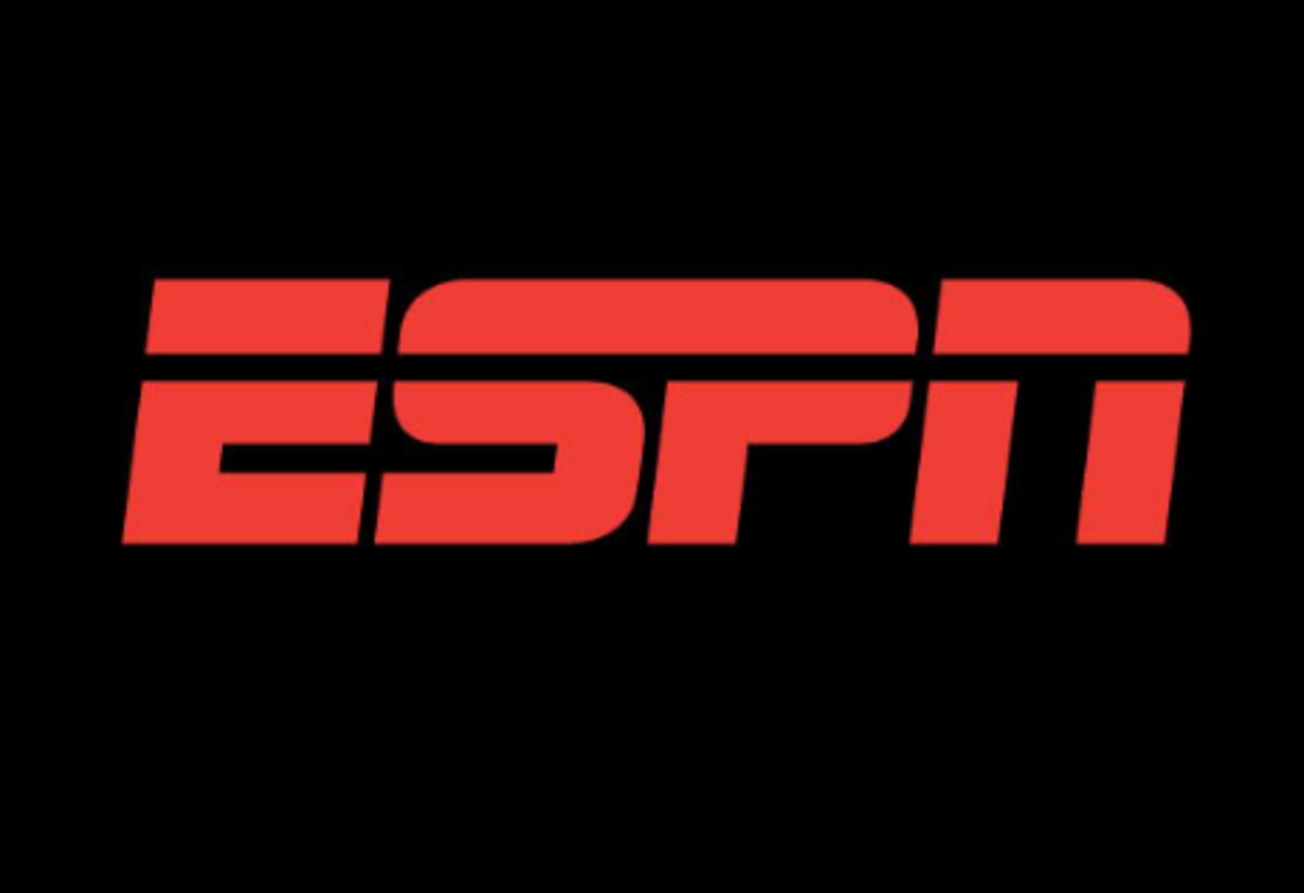 ESPN logo on a black background.