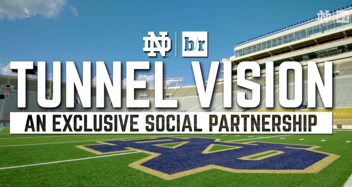 A picture of the promo for Notre Dame Bleacher Report show.