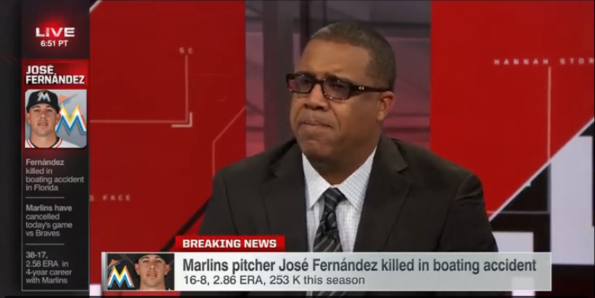 Edguardo Perez talking about Jose Fernandez' death on ESPN.