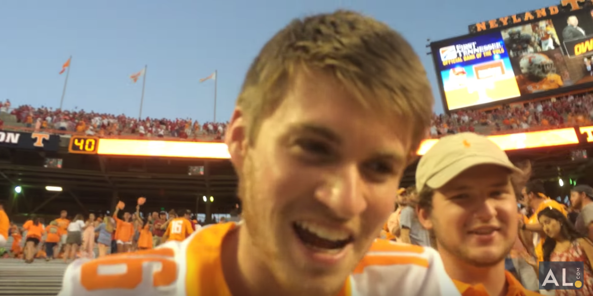 Tennessee fans smiling.
