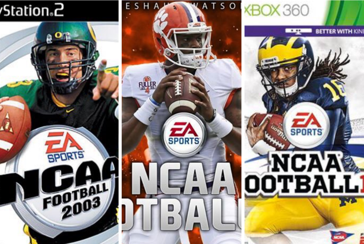 Past Madden video game covers.