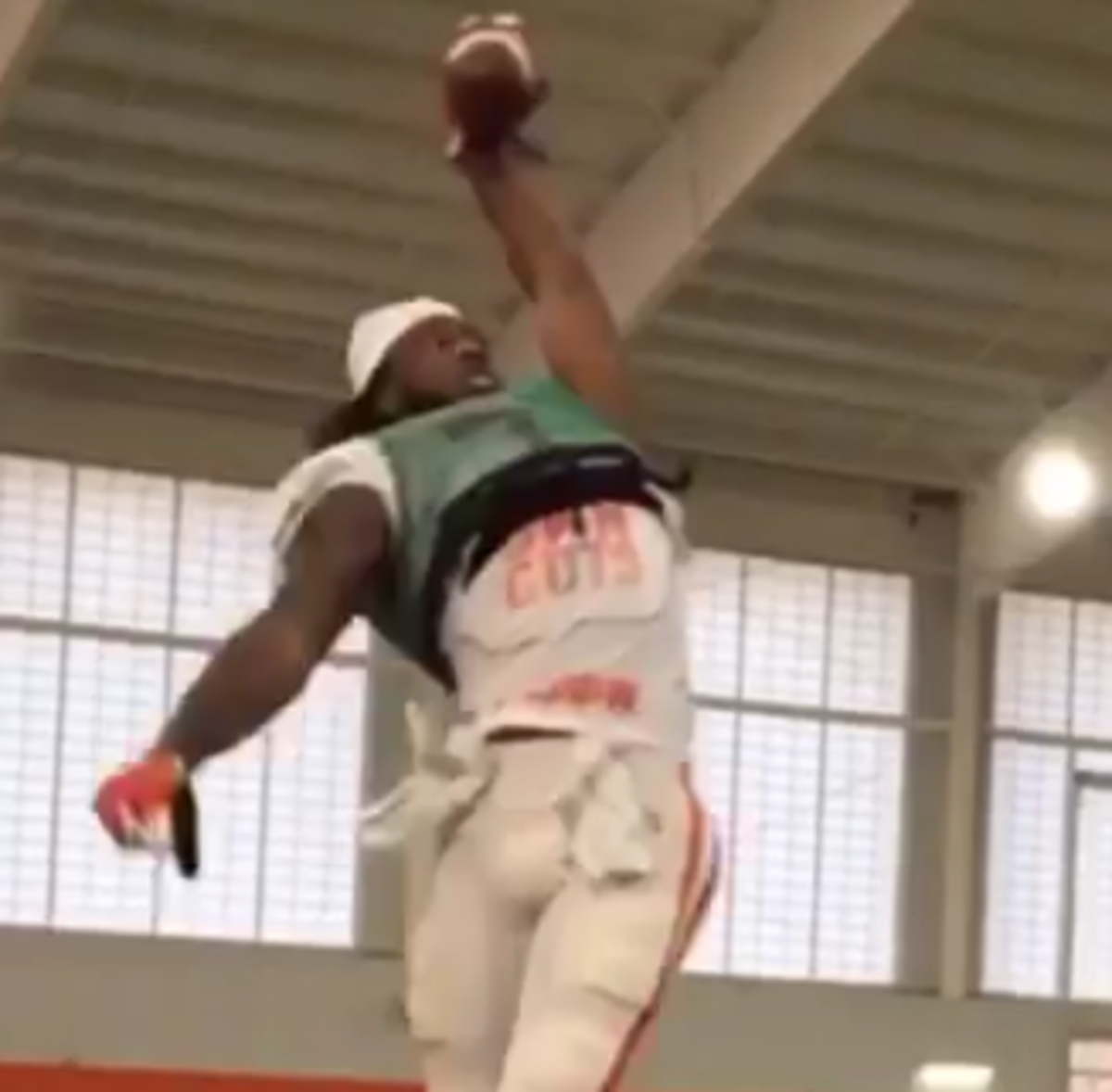 Mike Williams makes a great one handed catch at practice.