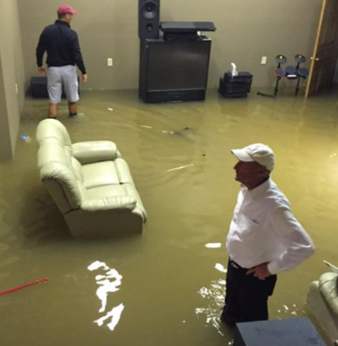 Urban Meyer's has several feet of water in his flooded Basement.