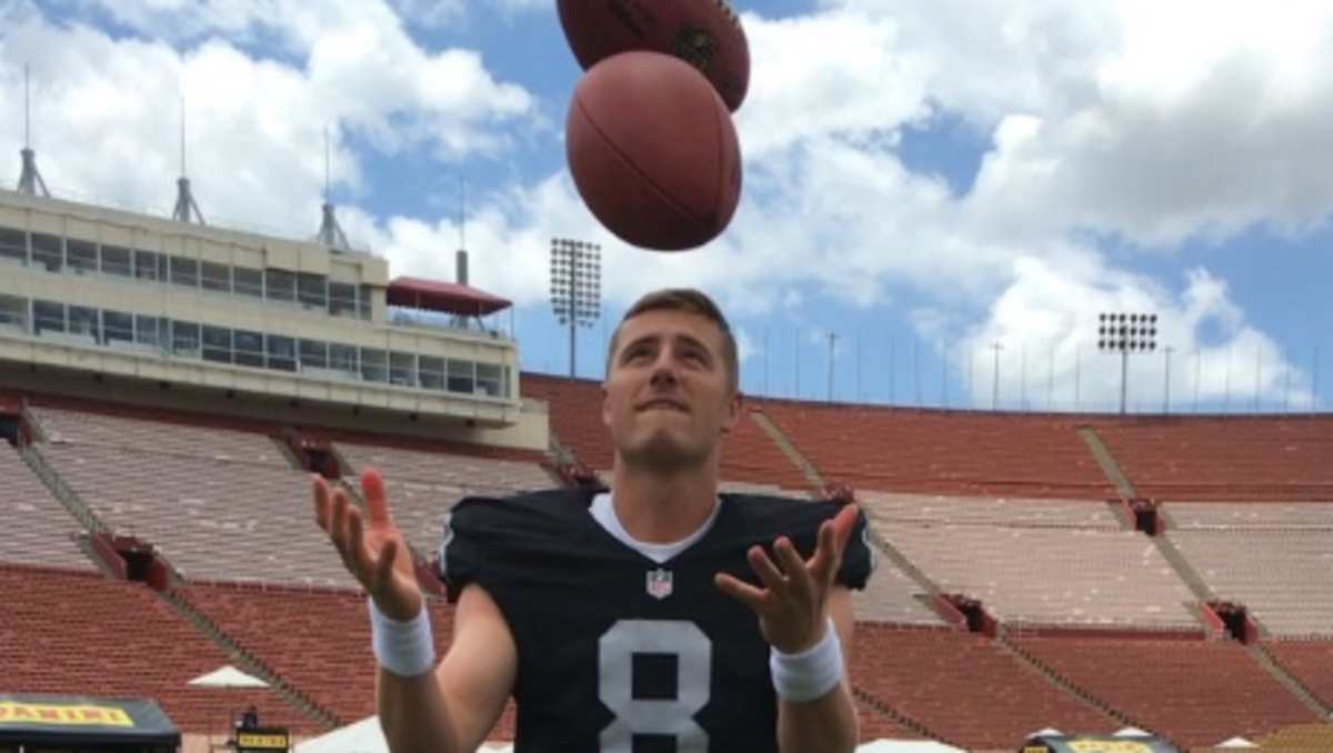 Raiders' Connor Cook in his uniform for the first time.