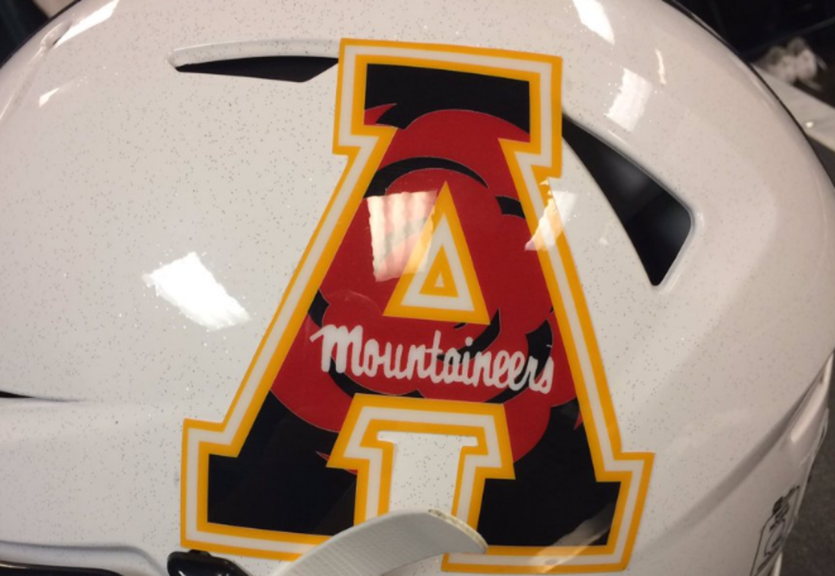 Appalachian State's helmets for their bowl game.