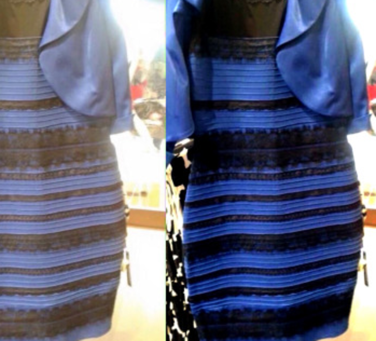 The white/gold or black/blue viral dress.