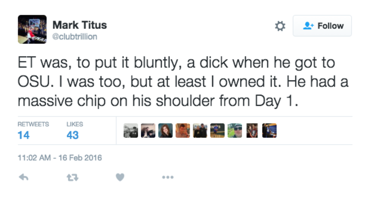 Mark Titus rips Evan turner on Twitter.