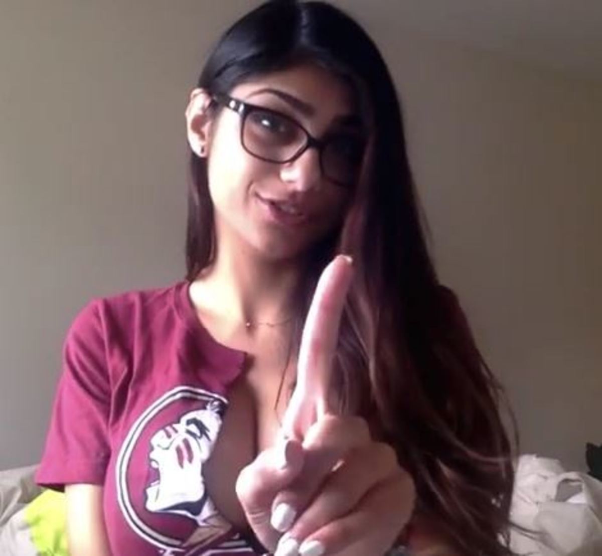 Adult film actress and Florida State fan Mia Khalifa records a video about why Braxton Miller should transfer and play for the Seminoles.