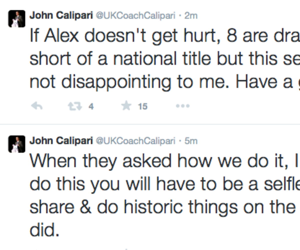 John Calipari tweets about his draft goal.