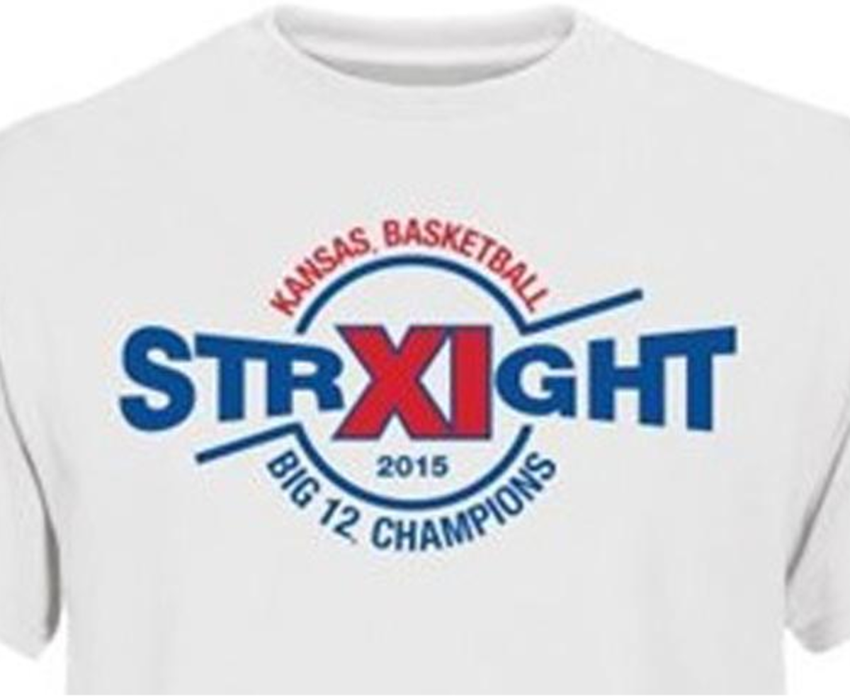 Kansas shirt celebrates 11-straight Big 12 titles.