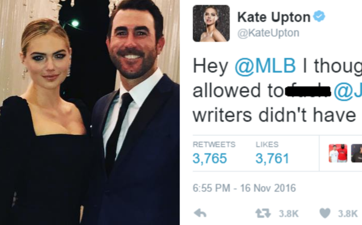 Kate Upton and her vulgar tweet after Justin Verlander doesn't win the Cy Young.