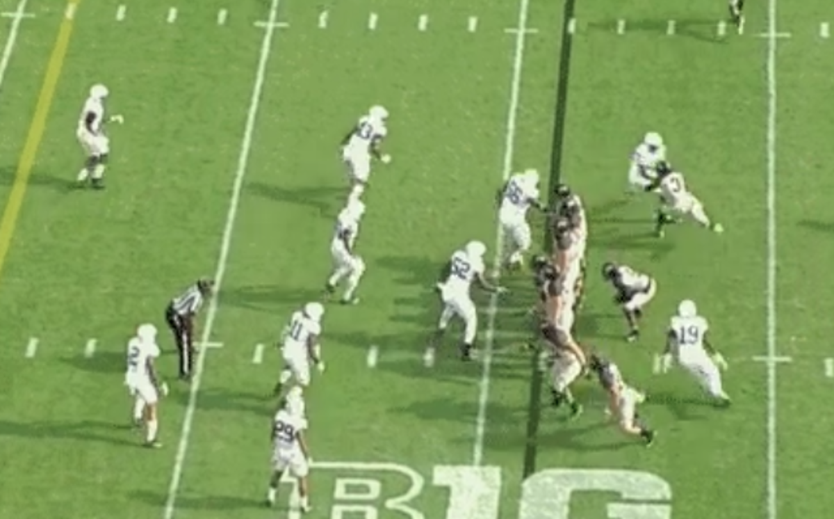 Purdue lining up for a trick play against Penn State