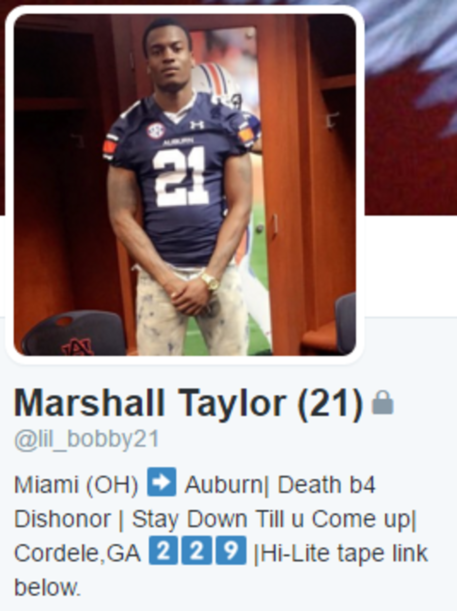 marshall taylor talks over twitter about Auburn transfer.