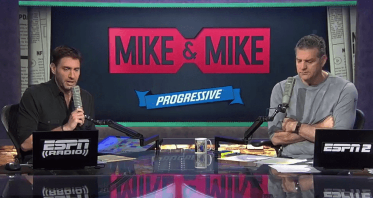 Mike and Mike on their ESPN set.