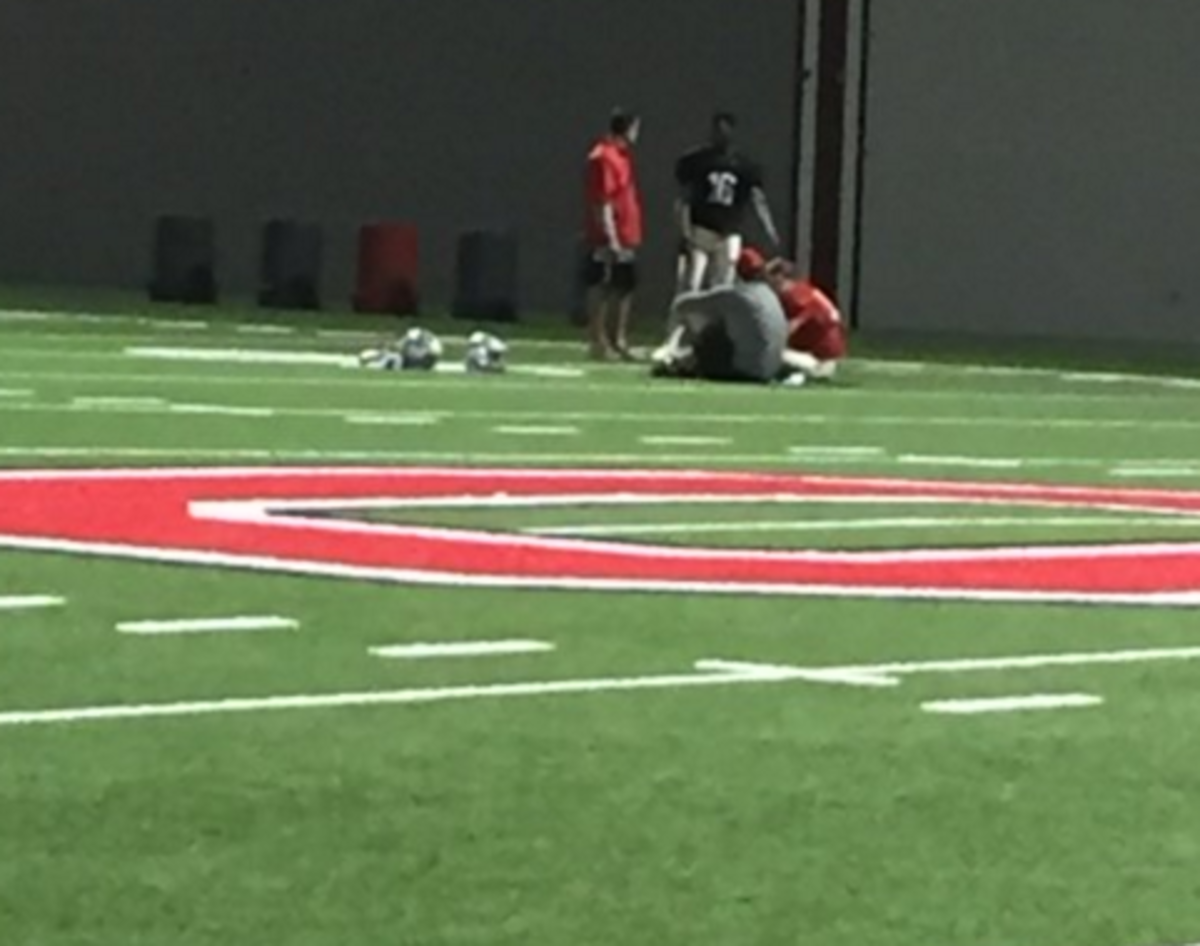 JT Barrett getting some extra work after an Ohio State practice.
