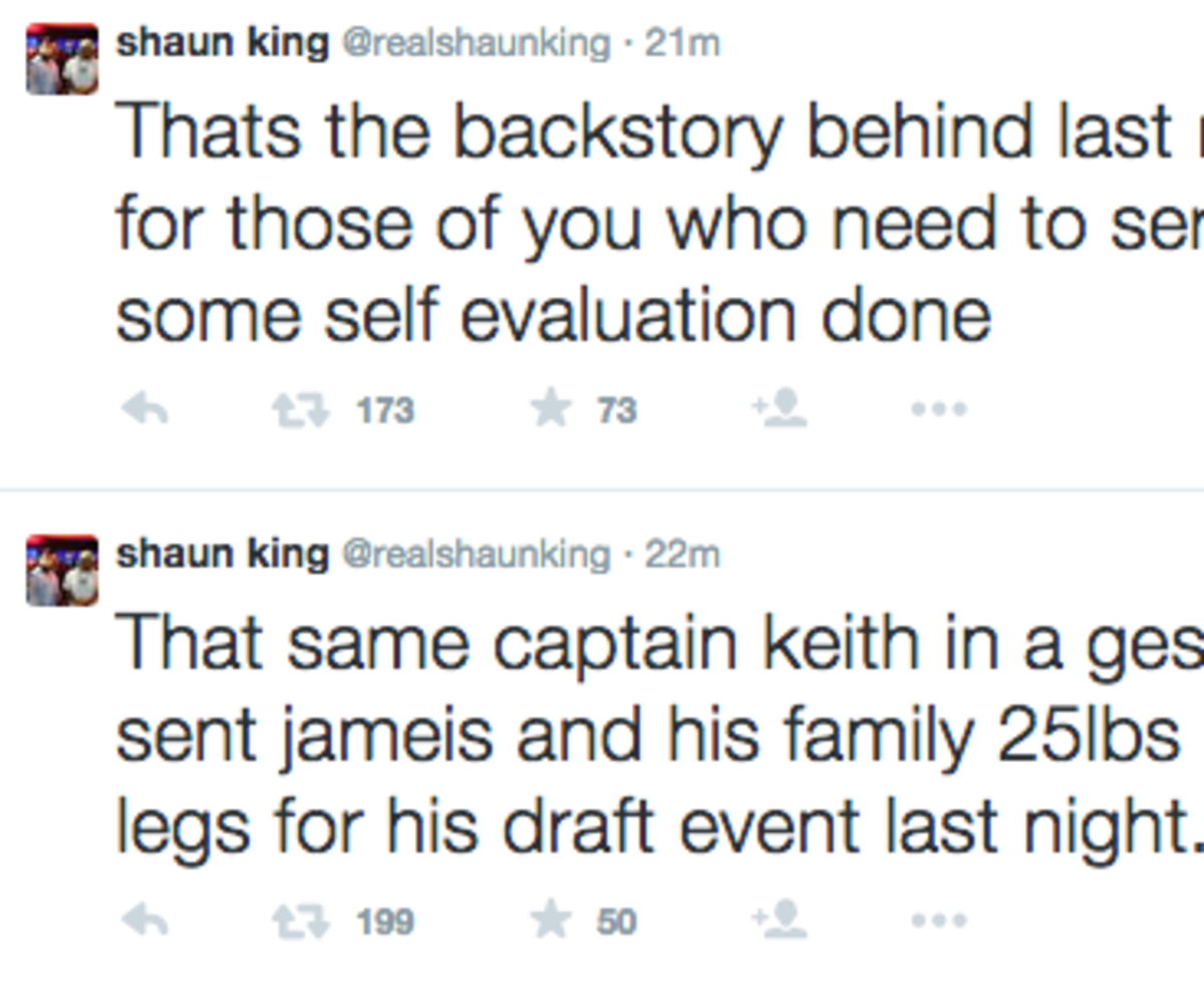 Shaun King clarifies James Winston and the crab legs story.